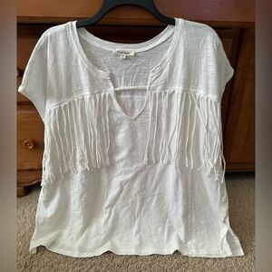 OLI & HALI WHITE FRINGE BOHO TOP